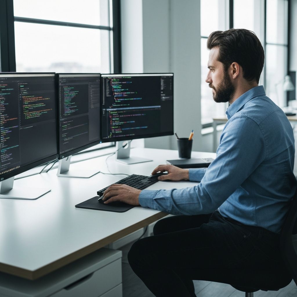 Professional developer workspace